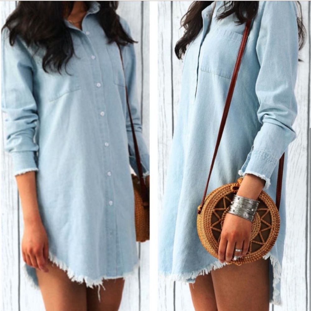 HP!🎉 Denim Shirt Dress!!! Bestseller! - Picture 3 of 6